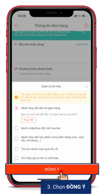 Cách huỷ đơn hàng Shopee tức thì