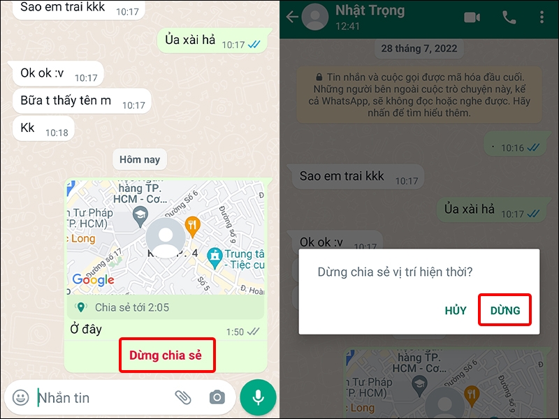 Cách chia sẻ vị trí hiện thời bằng ứng dụng WhatsApp