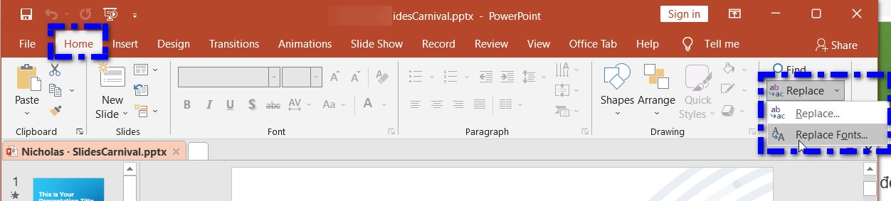 Mẹo thay đổi phông chữ cho bản trình chiếu PowerPoint (1)