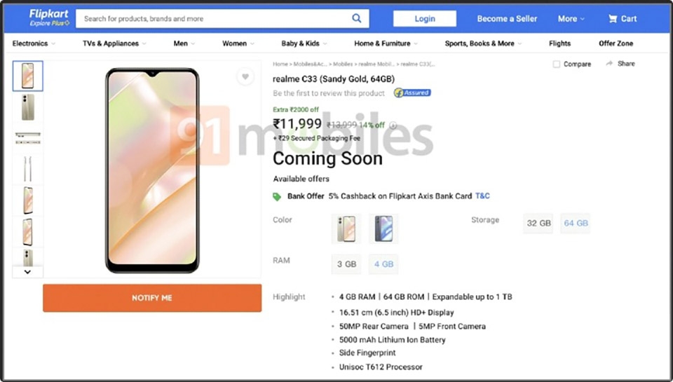 Giá bán Realme C33 Giá bán Realme C33