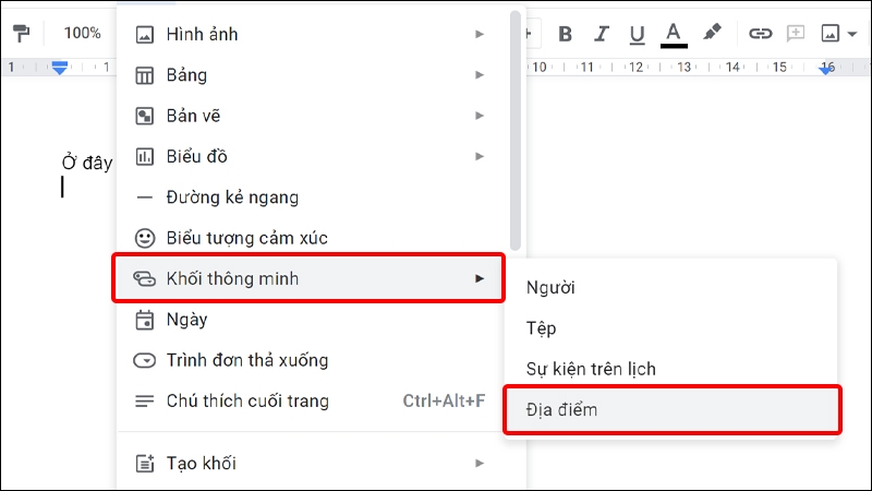 Cách đánh dấu vị trí cụ thể trong Google Docs