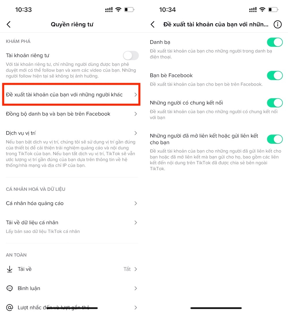 Tắt đề xuất tài khoản TikTok cho người khác 4