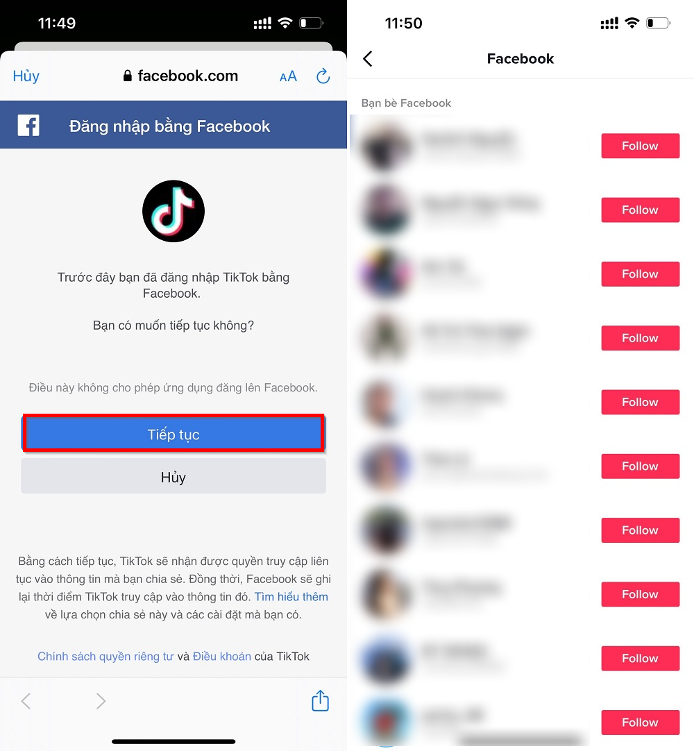 Tìm bạn bè Facebook trên TikTok 3