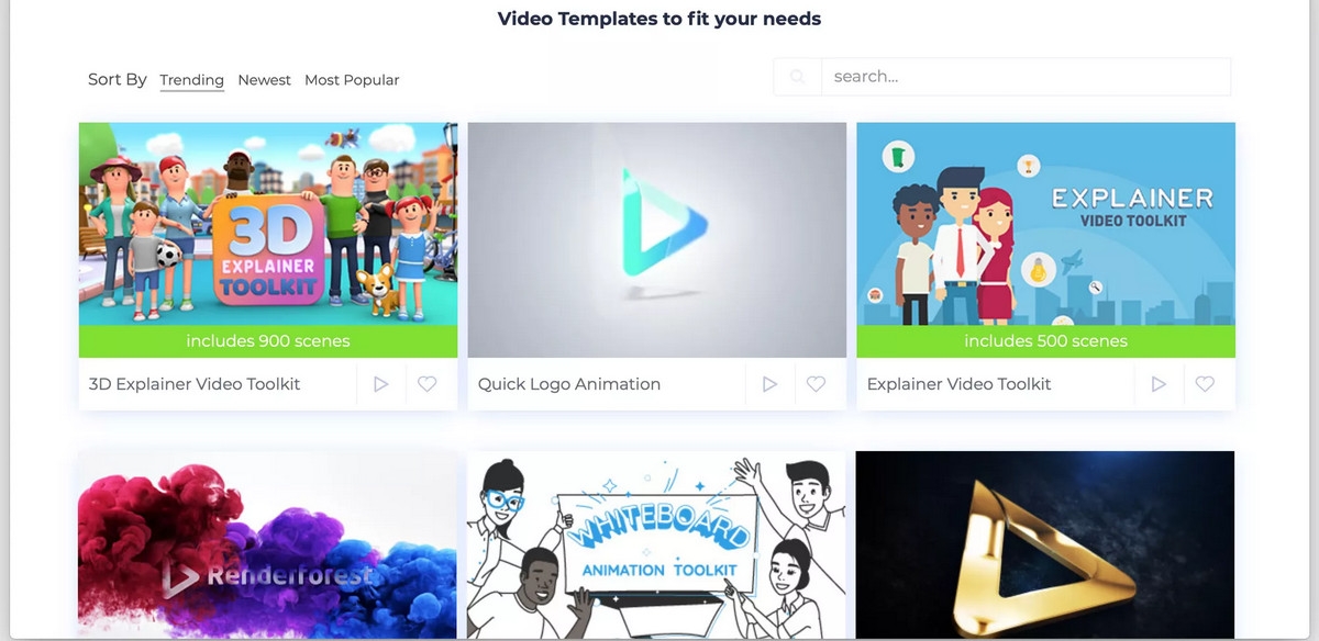 web làm PowerPoint Renderforest