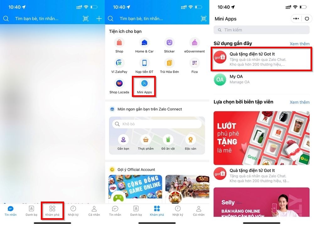 Cách tặng quà cho người khác bằng ứng dụng Zalo 1