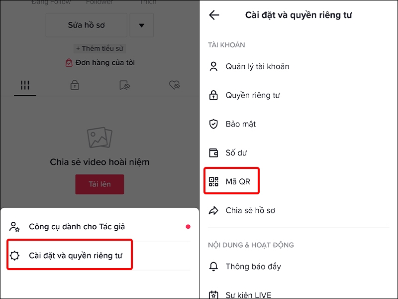 Cách chia sẻ mã QR tài khoản TikTok cá nhân sang Zalo