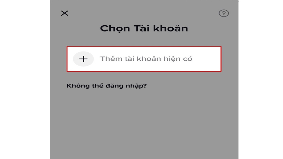 Thêm tài khoản hiện có