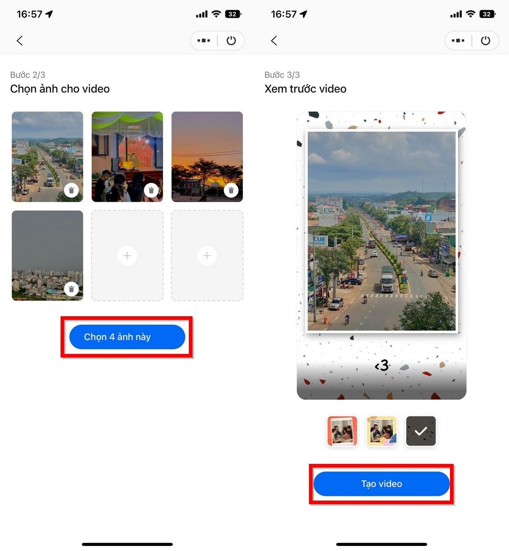 Cách tạo video từ ảnh trên ứng dụng Zalo 4
