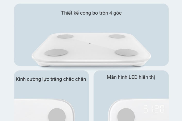 Cân điện tử Xiaomi Mi Body Composition Scale 2 thiết kế nhỏ gọn, đơn giản