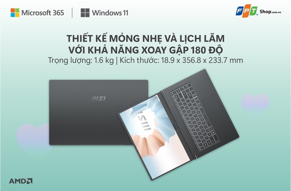 MSI Modern 15 A5M 235VN R7 5700U (Ảnh 2)