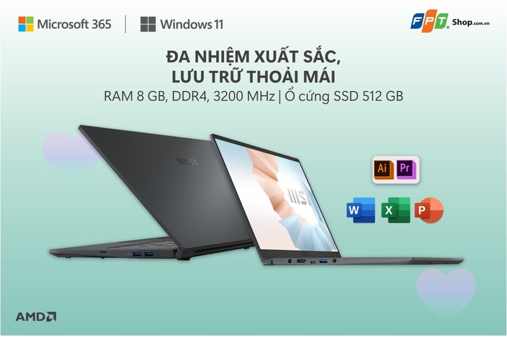 MSI Modern 15 A5M 235VN R7 5700U (Ảnh 4)