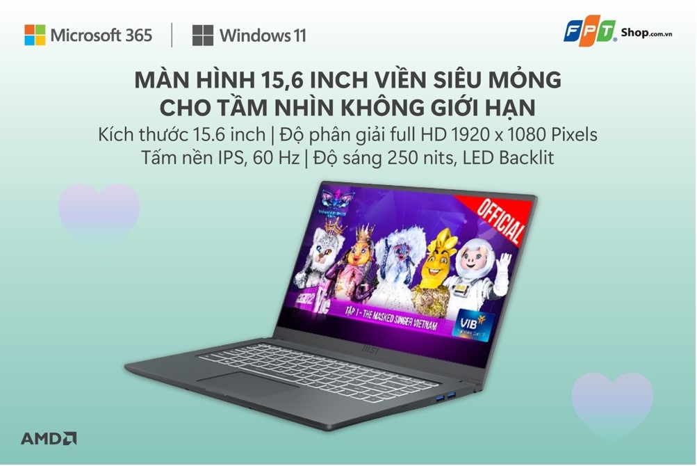 MSI Modern 15 A5M 235VN R7 5700U (Ảnh 5)