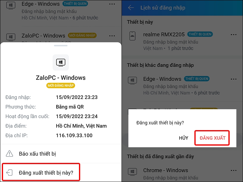 Cách đăng xuất tài khoản Zalo trên các thiết bị khác từ xa