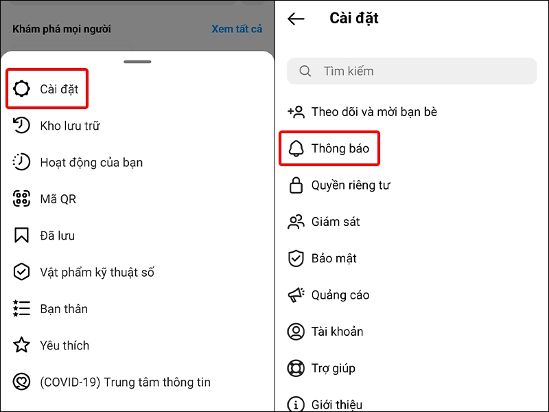 Cách bật, tắt thông báo Instagram qua email trên điện thoại