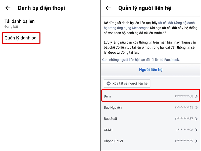Cách tải danh bạ lên Messenger trên điện thoại