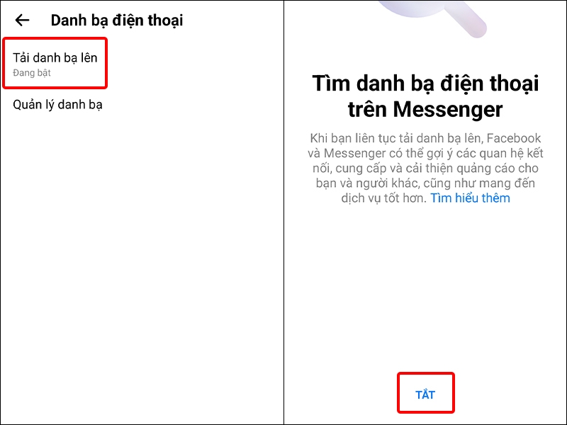 Cách tải danh bạ lên Messenger trên điện thoại