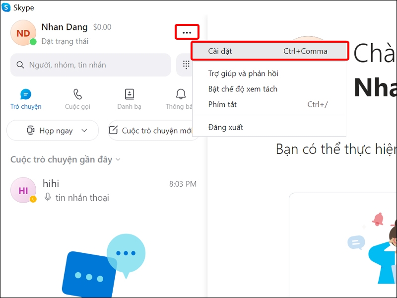 Cách bật, tắt chia sẻ vị trí trên ứng dụng Skype bằng máy tính