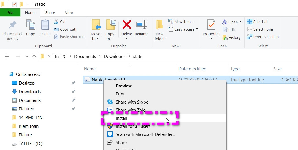 Hướng dẫn cách thêm Font chữ vào PowerPoint (3)