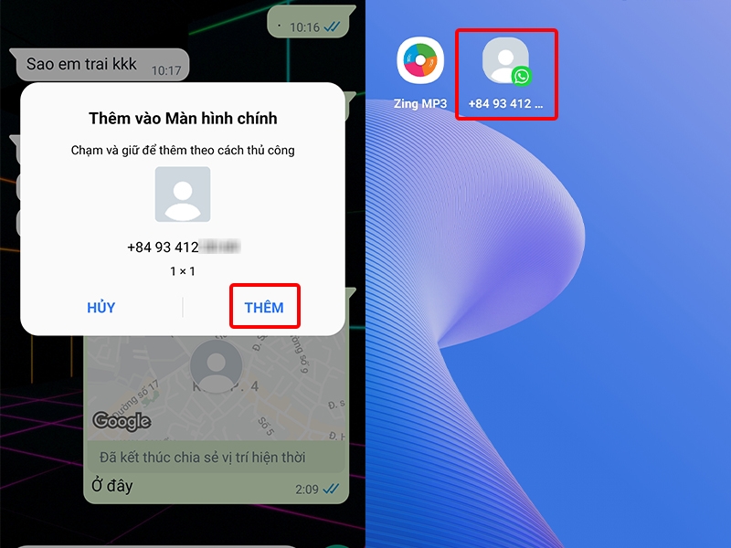 Cách đưa cuộc trò chuyện WhatsApp ra màn hình điện thoại Android