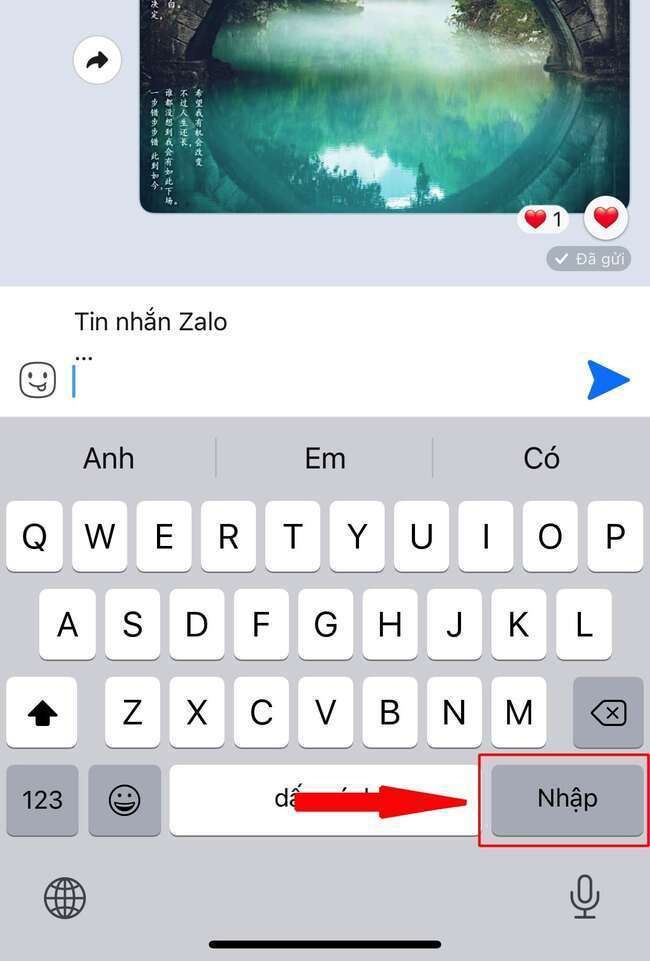 Cách xuống dòng trong Zalo trên điện thoại IOS