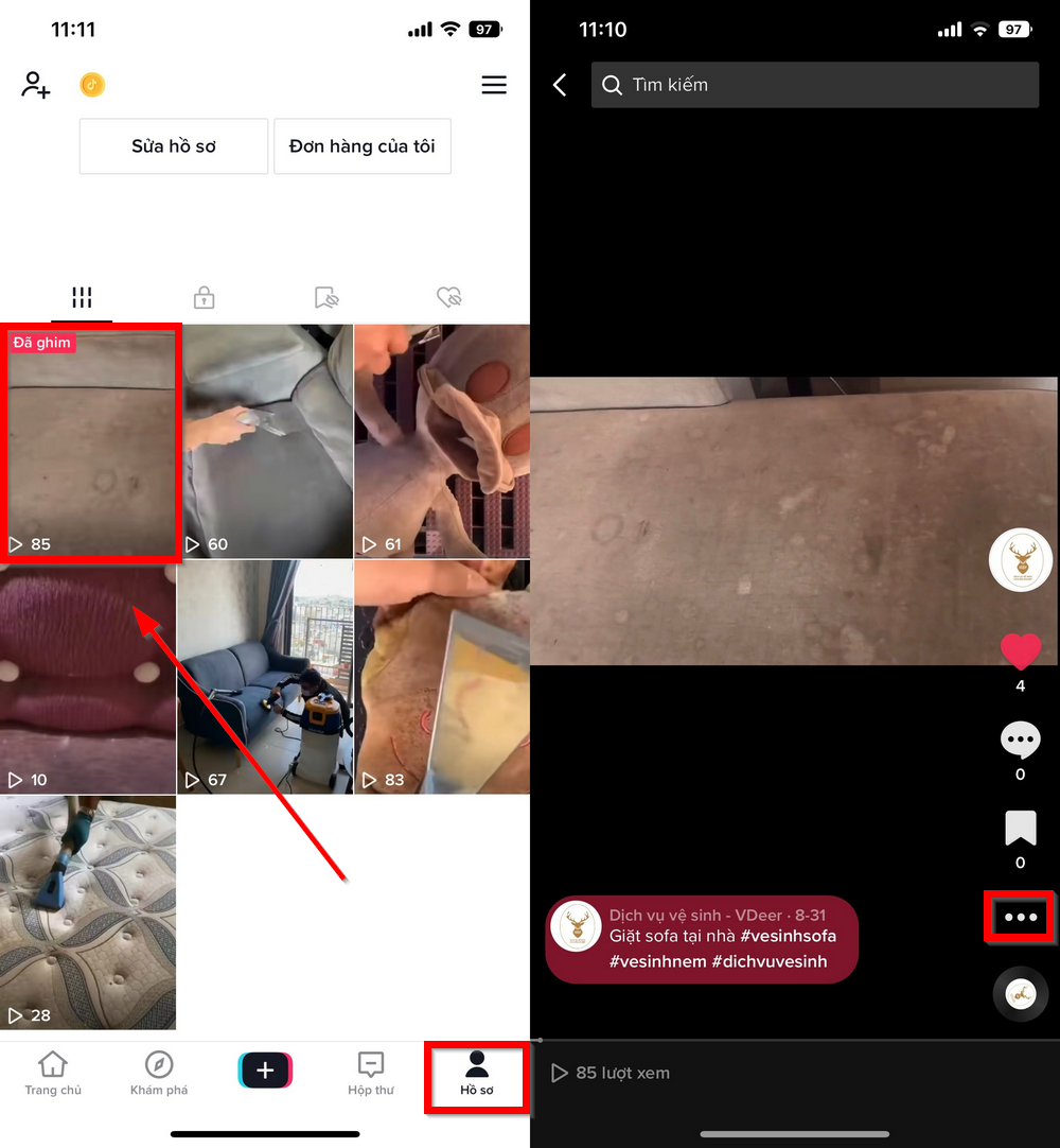 Cách bỏ ghim video trên TikTok 1