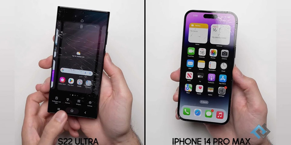 Thả rơi iPhone 14 Pro Max và Galaxy S22 Ultra (ảnh 2)