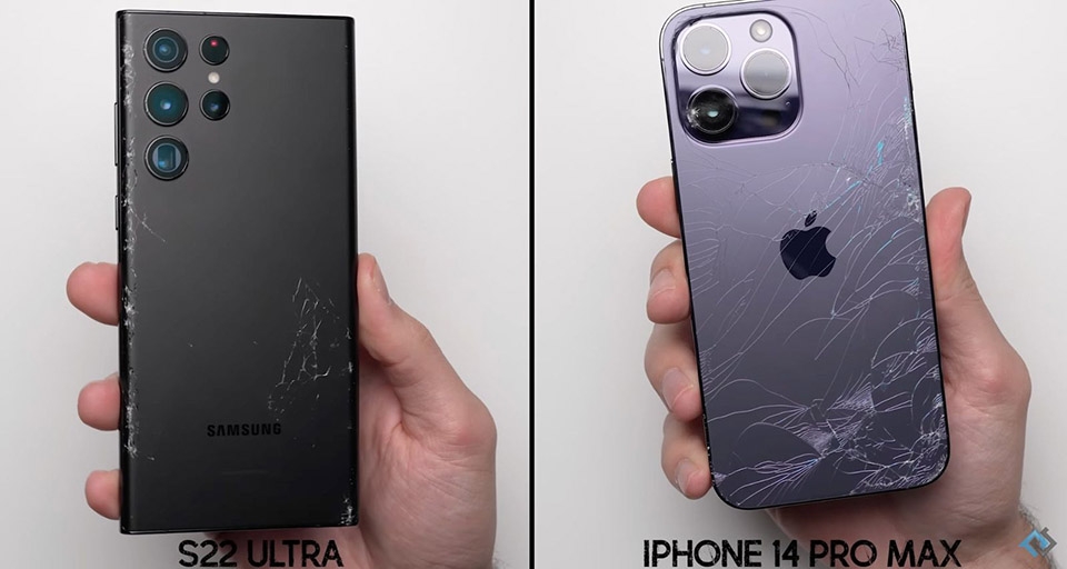 Thả rơi iPhone 14 Pro Max và Galaxy S22 Ultra (ảnh 1)