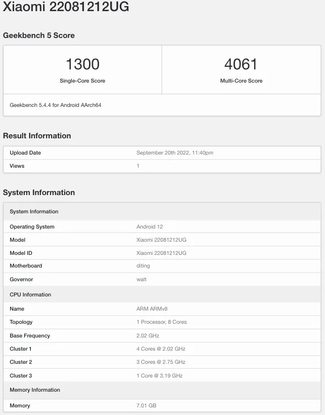 Xiaomi 12T Pro được phát hiện trên GeekBench