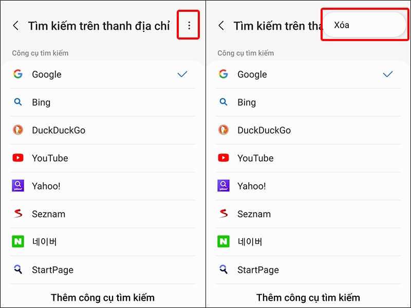Cách thay đổi công cụ tìm kiếm trên Samsung Internet