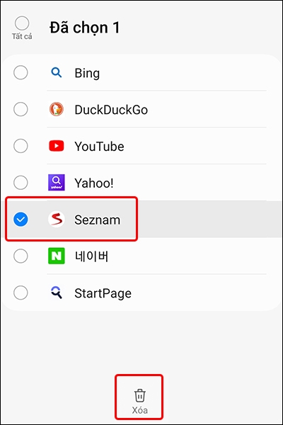 Cách thay đổi công cụ tìm kiếm trên Samsung Internet