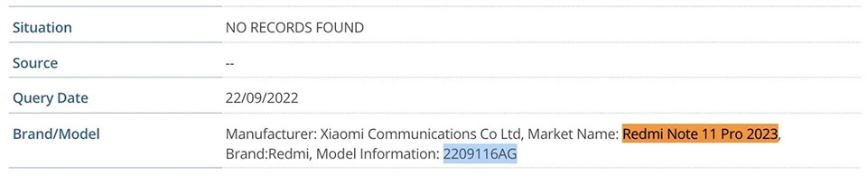 Redmi Note 11 Pro 2023 đạt chứng nhận (ảnh 1) Redmi Note 11 Pro 2023 đạt chứng nhận (ảnh 1)