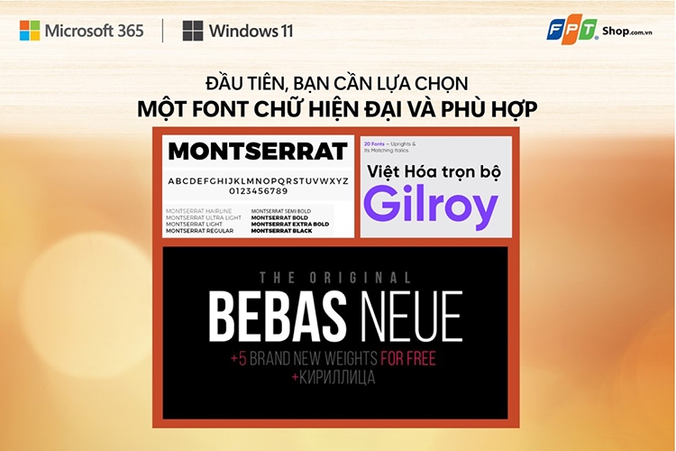 1. Bạn cần lựa chọn một font chữ hiện đại và phù hợp