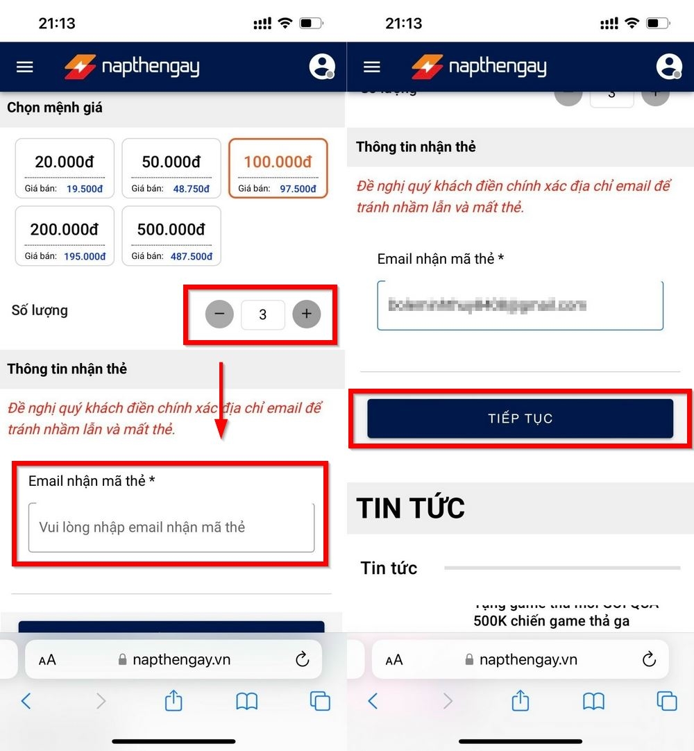 Cách mua thẻ Garena, thẻ Zing thanh toán bằng ví MoMo 2