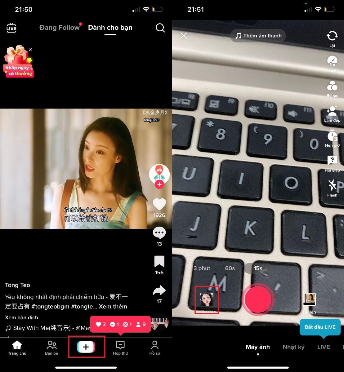 Cách quay filter mặt khóc trên TikTok 1