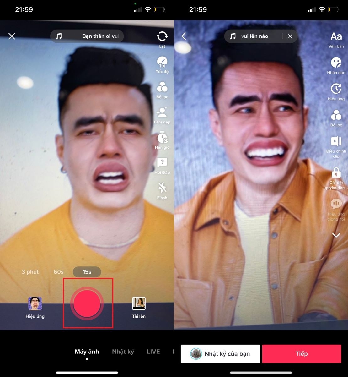 Cách quay filter mặt khóc trên TikTok 3