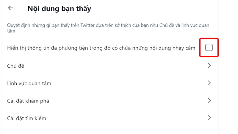 Cách ẩn các nội dung hiển thị nhạy cảm trên ứng dụng Twitter bằng máy tính