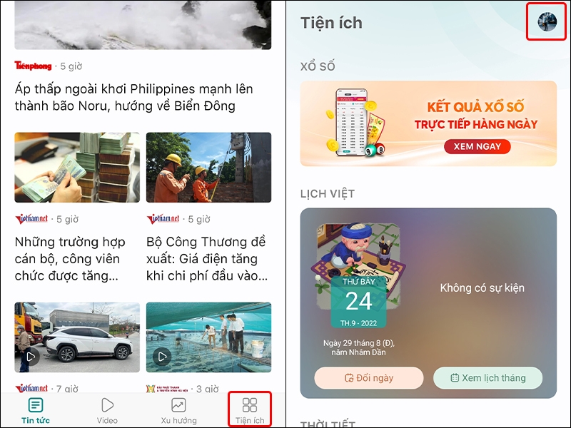 Cách xem lại tin tức đã đọc trên ứng dụng Báo Mới