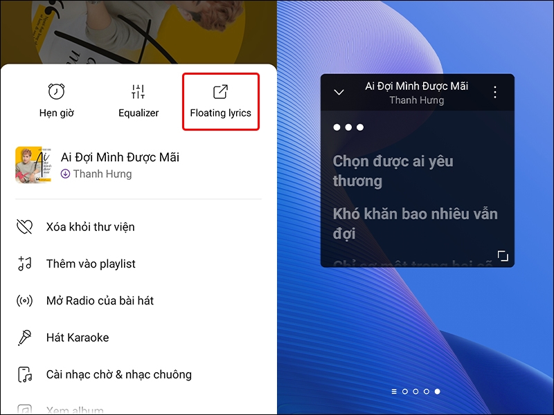 Cách hiển thị lời bài hát trên màn hình điện thoại Android
