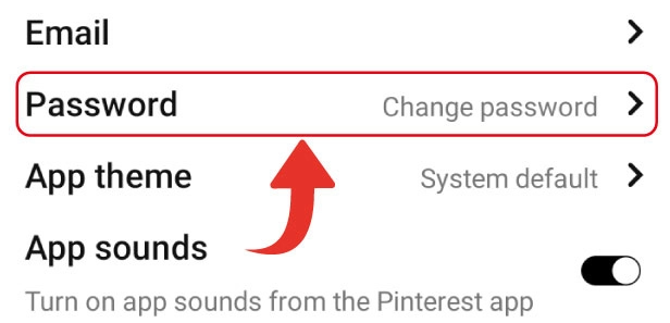 Cách đổi mật khẩu Pinterest trên điện thoại