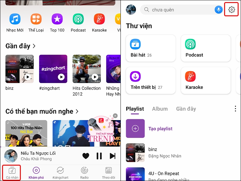 Cách xóa bộ nhớ tạm trên ứng dụng Zing MP3