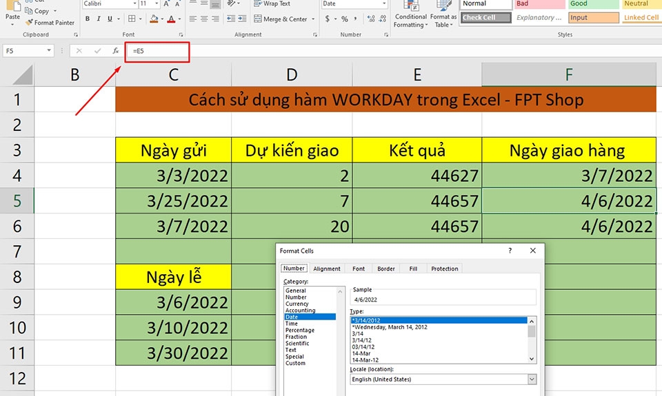 Cách sử dụng hàm WORKDAY trong Excel - Ảnh 03