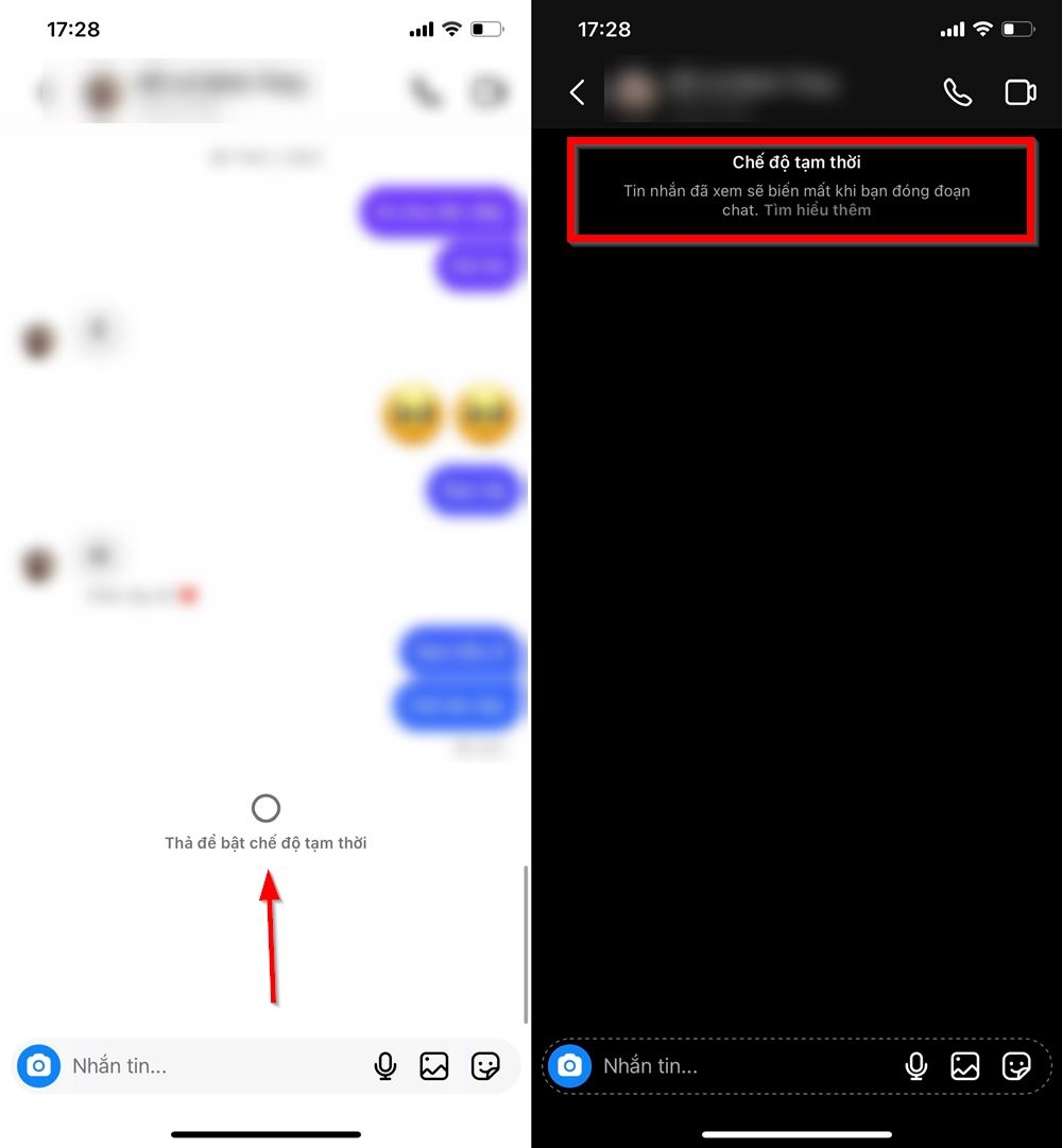 Tin nhắn tự hủy Instagram
