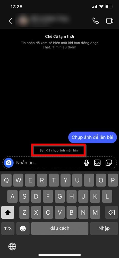 Tin nhắn tự hủy Instagram