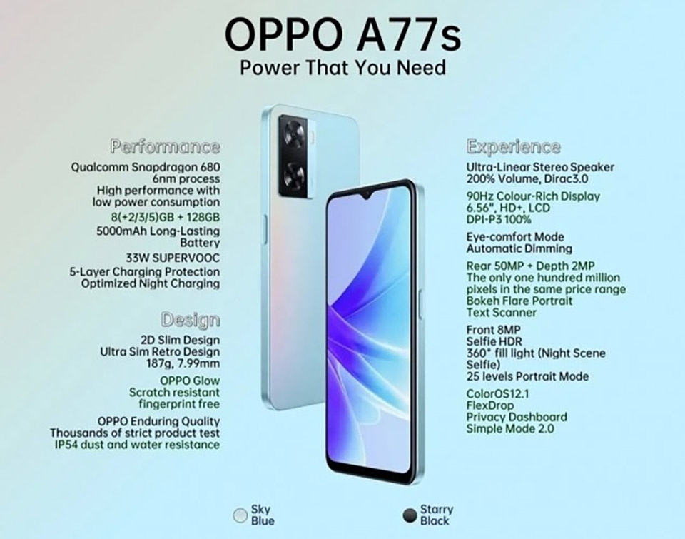OPPO A77s (ảnh 1) OPPO A77s (ảnh 1)