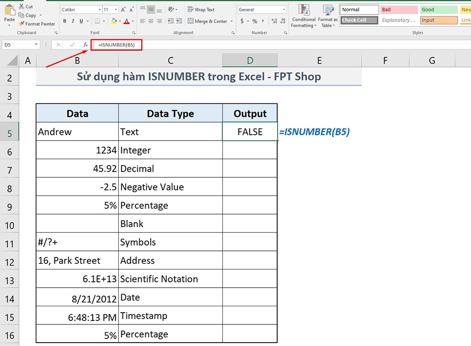 Hàm ISNUMBER trong Excel - Ảnh 05