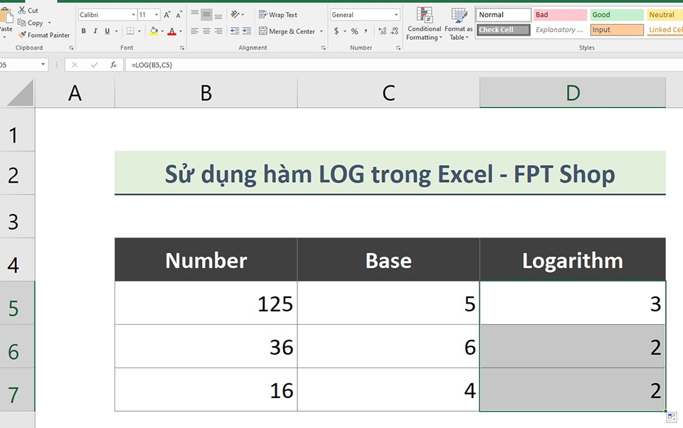 Hàm LOG trong Excel - Ảnh 07