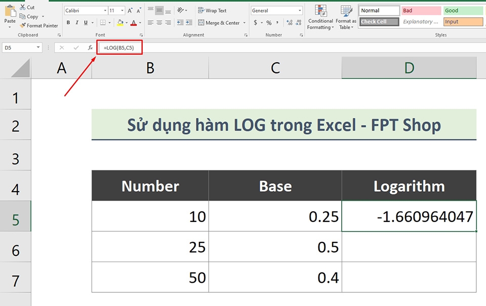 Hàm LOG trong Excel - Ảnh 09