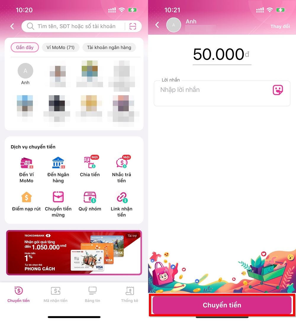 Cách chuyển tiền MoMo 2