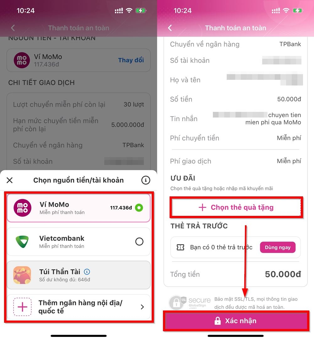 Cách chuyển tiền MoMo 5