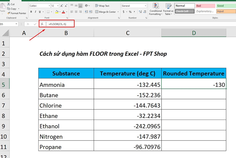 Hàm FLOOR trong Excel - Ảnh 09 Hàm FLOOR trong Excel - Ảnh 09